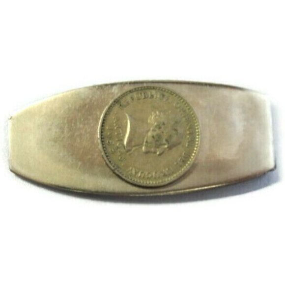 1953 Uruguay 10 Centesimos Money Clip Stainless Steel Wallet Cash Holder Silver - Picture 9 of 11